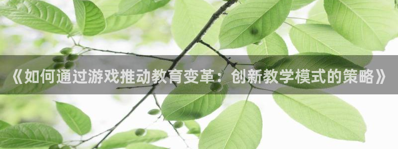 沐鸣娱乐2官网网址是多少：《如何通过游戏推动教育变革：创新教学模式的策略》